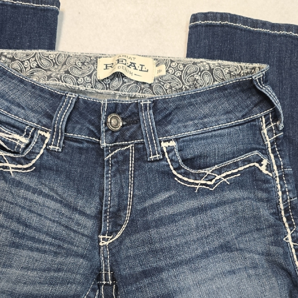 Womens Ariat Real Bootcut Jeans Size 28R - Picture 2 of 8